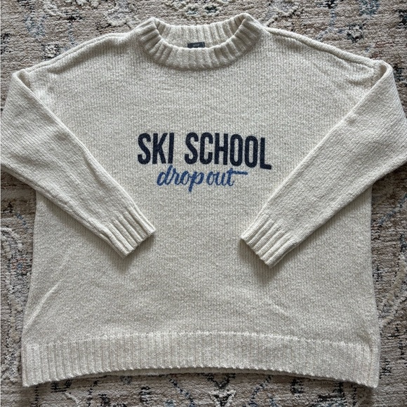 Aerie Women's Long sleeve Pullover Sweater Ski School Dropout Size Medium Cozy - Picture 1 of 7